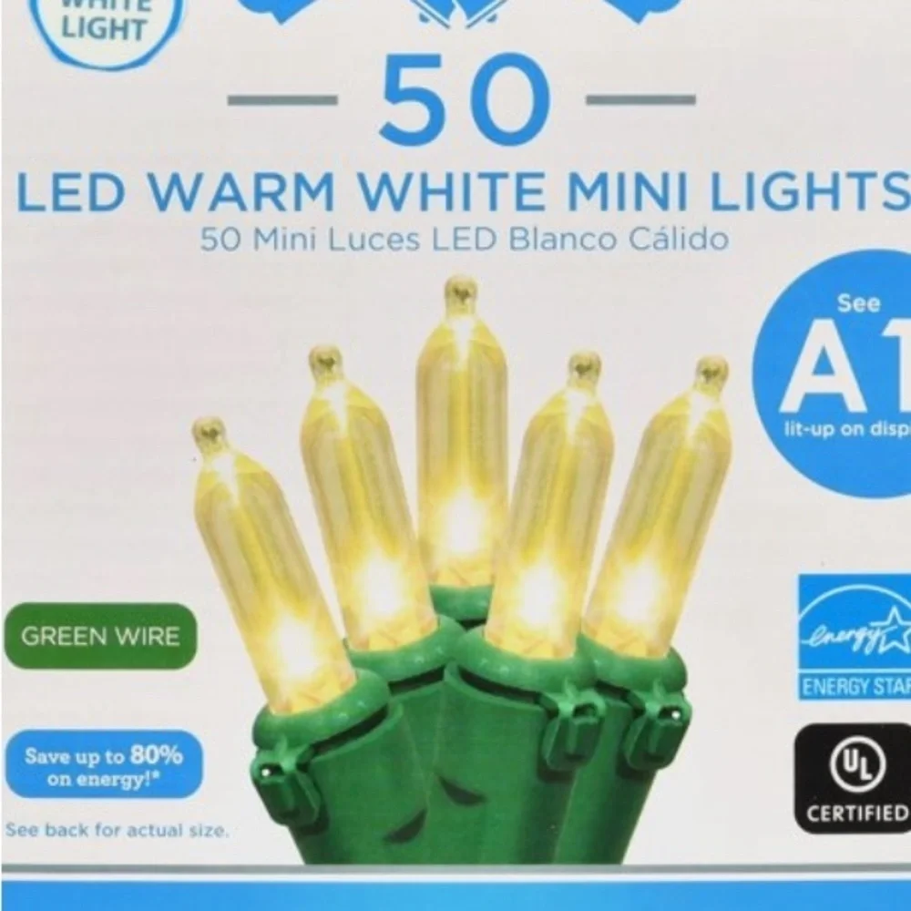 NWT 4 boxes LED mini Christmas string lights warm white 50 count holiday time